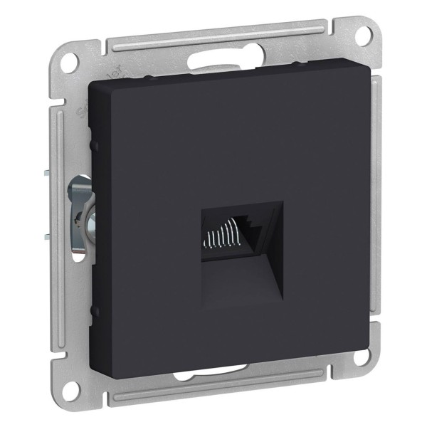 ATLASDESIGN РОЗЕТКА компьютерная RJ45, механизм, КАРБОН