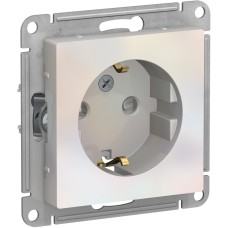 ATLASDESIGN РОЗЕТКА с заземлением со шторками, 16А, механизм, ЖЕМЧУГ