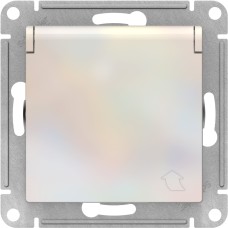 ATLASDESIGN РОЗЕТКА с заземл. со шторками с крышкой, 16А, IP20, механизм, ЖЕМЧУГ