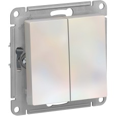  ATLASDESIGN 2-клавишный ПЕРЕКЛЮЧАТЕЛЬ, сх.6, 10АХ, механизм, ЖЕМЧУГ