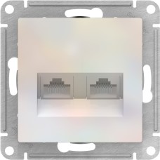 ATLASDESIGN РОЗЕТКА двойная компьютерная RJ45+RJ45, кат.5E, механизм, ЖЕМЧУГ