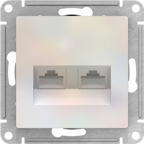 ATLASDESIGN РОЗЕТКА двойная компьютерная RJ45+RJ45, кат.5E, механизм, ЖЕМЧУГ