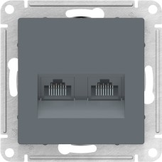 ATLASDESIGN РОЗЕТКА двойная компьютерная RJ45+RJ45, кат.5E, механизм, ГРИФЕЛЬ