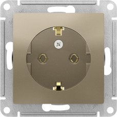  ATLASDESIGN РОЗЕТКА с заземлением, 16А, механизм, ШАМПАНЬ
