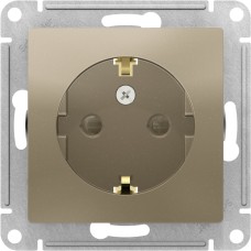 ATLASDESIGN РОЗЕТКА с заземлением со шторками, 16А, механизм, ШАМПАНЬ