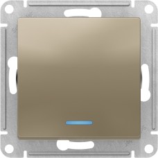 ATLASDESIGN 1-клавишный ВЫКЛЮЧАТЕЛЬ с подсветкой, сх.1а, 10АХ, механизм, ШАМПАНЬ