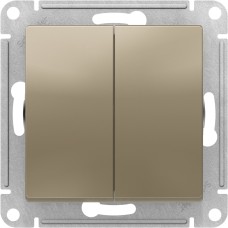ATLASDESIGN 2-клавишный ВЫКЛЮЧАТЕЛЬ, сх.5, 10АХ, механизм, ШАМПАНЬ