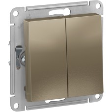 ATLASDESIGN 2-клавишный ПЕРЕКЛЮЧАТЕЛЬ, сх.6, 10АХ, механизм, ШАМПАНЬ