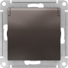 ATLASDESIGN РОЗЕТКА с заземл. со шторками с крышкой, 16А, IP20, механизм, МОККО