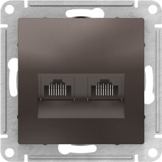 ATLASDESIGN РОЗЕТКА двойная компьютерная RJ45+RJ45, кат.5E, механизм, МОККО