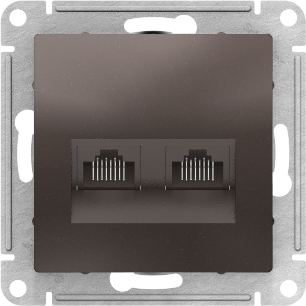 ATLASDESIGN РОЗЕТКА двойная компьютерная RJ45+RJ45, кат.5E, механизм, МОККО