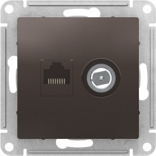 ATLASDESIGN РОЗЕТКА двойная комп+ТВ, RJ45+TV, кат.5E, механизм, МОККО