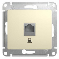GLOSSA РОЗЕТКА компьютерная RJ45 кат.5E, механизм, БЕЖЕВЫЙ
