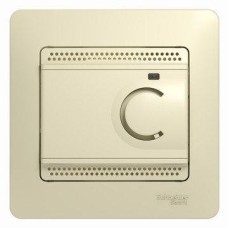 GLOSSA ТЕРМОСТАТ электр.теплого пола с датчиком,от+5до+50°C,10A,в сборе, БЕЖЕВЫЙ