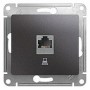 GLOSSA РОЗЕТКА компьютерная RJ45 кат.5E, механизм, АНТРАЦИТ