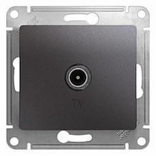 GLOSSA TV РОЗЕТКА проходная 4DB, механизм, АНТРАЦИТ