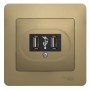 GLOSSA USB РОЗЕТКА, 5В/2100мА, 2х5В/1050мА, механизм, ТИТАН