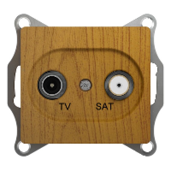 GLOSSA TV-SAT РОЗЕТКА оконечная 1DB, механизм, ДЕРЕВО ДУБ