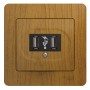 GLOSSA USB РОЗЕТКА, 5В /1400 мА, 2 х 5В /700 мА, механизм, ДЕРЕВО ДУБ