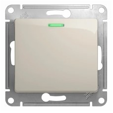 GLOSSA 1-клавишный ПЕРЕКЛЮЧАТЕЛЬ с подсв. сх.6а, 10АХ, механизам, ПЕРЛАМУТР