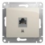 GLOSSA РОЗЕТКА компьютерная RJ45 кат.5E, механизм, ПЕРЛАМУТР