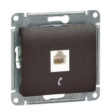 GLOSSA РОЗЕТКА компьютерная RJ45 кат.5E, механизм, ШОКОЛАД
