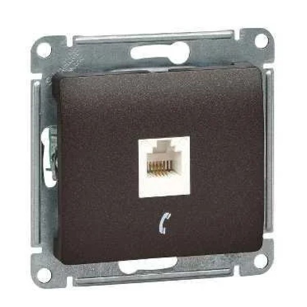 GLOSSA РОЗЕТКА компьютерная RJ45 кат.5E, механизм, ШОКОЛАД