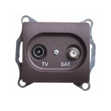 GLOSSA TV-SAT РОЗЕТКА оконечная 1DB, механизм, ШОКОЛАД