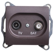 GLOSSA TV-SAT РОЗЕТКА проходная 4DB, механизм, ШОКОЛАД