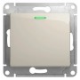 GLOSSA 1-клавишный ПЕРЕКЛЮЧАТЕЛЬ с подсветкой, сх.6а, МОЛОЧНЫЙ