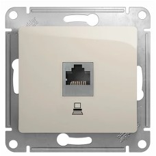 GLOSSA РОЗЕТКА компьютерная RJ45 кат.5E, механизм, МОЛОЧНЫЙ