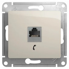 GLOSSA РОЗЕТКА телефонная RJ11, механизм, МОЛОЧНЫЙ
