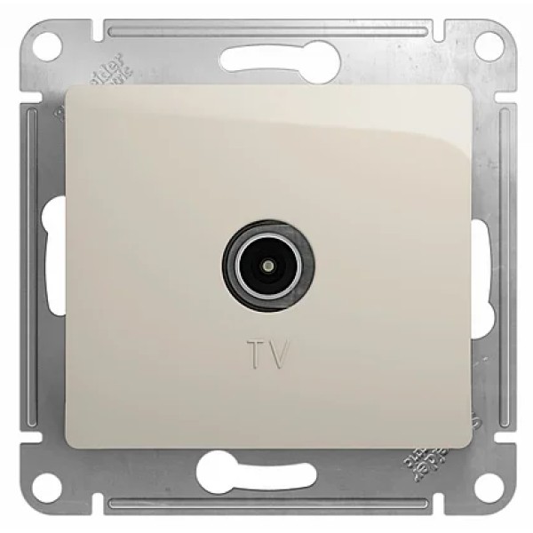 GLOSSA TV РОЗЕТКА оконечная 1DB, механизм, МОЛОЧНЫЙ  