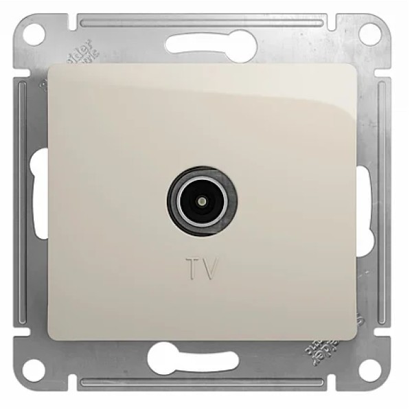 GLOSSA TV РОЗЕТКА проходная 4DB, механизм, МОЛОЧНЫЙ