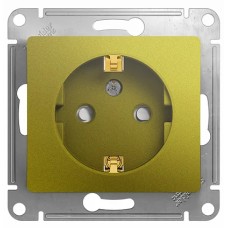 GLOSSA РОЗЕТКА с заземлением со шторками, ФИСТАШКОВЫЙ