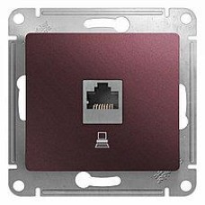 GLOSSA РОЗЕТКА компьютерная RJ45 кат.5E, БАКЛАЖАНОВЫЙ
