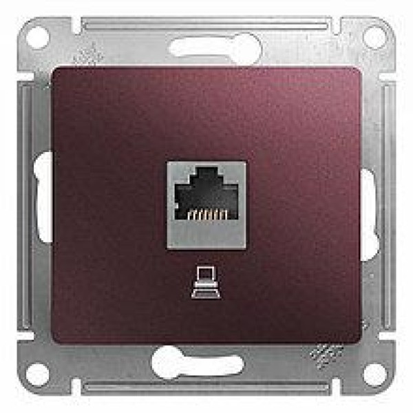 GLOSSA РОЗЕТКА компьютерная RJ45 кат.5E, БАКЛАЖАНОВЫЙ