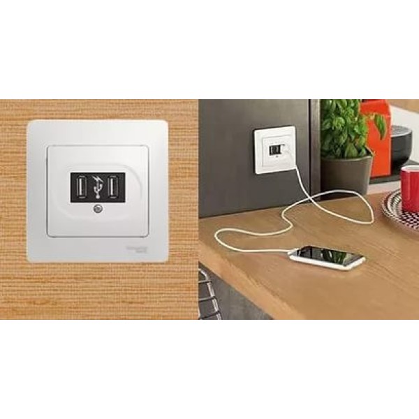 GLOSSA РОЗЕТКА двойная RJ11+RJ45, кат.5E, БАКЛАЖАНОВЫЙ