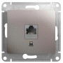 GLOSSA РОЗЕТКА компьютерная RJ45 кат.5E, механизм, ПЛАТИНА