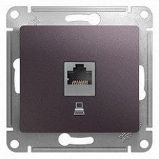 GLOSSA РОЗЕТКА компьютерная RJ45 кат.5E, ГРАФИТ