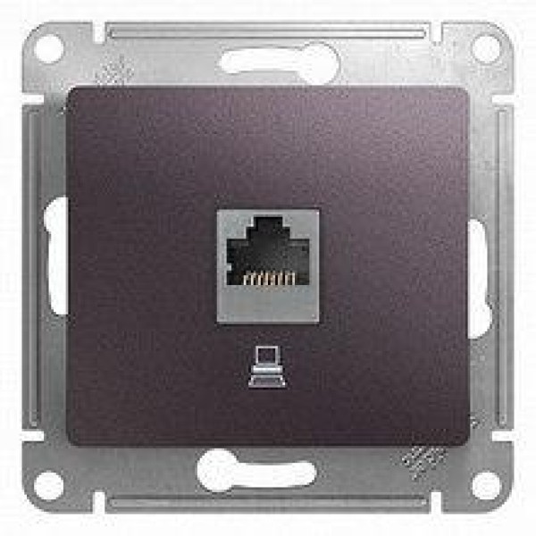 GLOSSA РОЗЕТКА компьютерная RJ45 кат.5E, ГРАФИТ