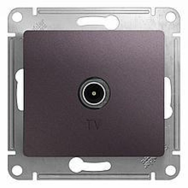 GLOSSA TV РОЗЕТКА проходная 4DB, ГРАФИТ