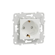 Розетка с заземл. со шторками UNICA NEW Schneider Electric, безвинтовой зажим, белый