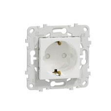 Розетка с заземл. со шторками UNICA NEW Schneider Electric, винтовой зажим, белый