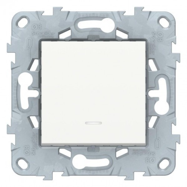 Переключатель 1-клавишный с подсветкой UNICA NEW Schneider Electric, белый