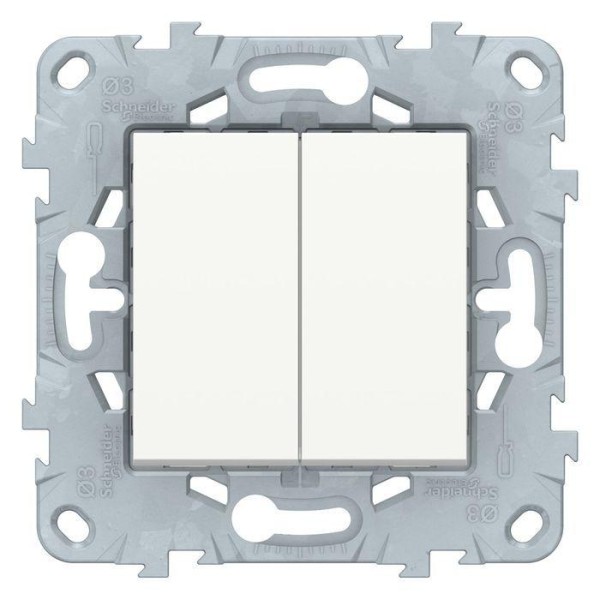 Переключатель 2-клавишный UNICA NEW Schneider Electric, белый