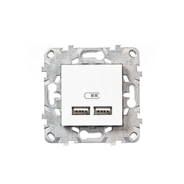 Розетка USB 2-местная, 5 В / 2100 мА UNICA NEW Schneider Electric, белый