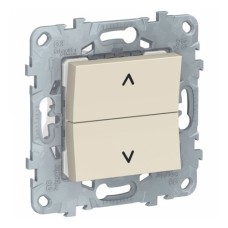 Выключатель для жалюзи кнопочный  двухклавишный UNICA NEW Schneider Electric, бежевый