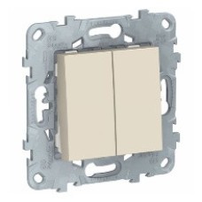 Выключатель 2-клавишный UNICA NEW Schneider Electric, бежевый