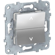 Выключатель для жалюзи кнопочный  двухклавишный UNICA NEW Schneider Electric, алюминий
